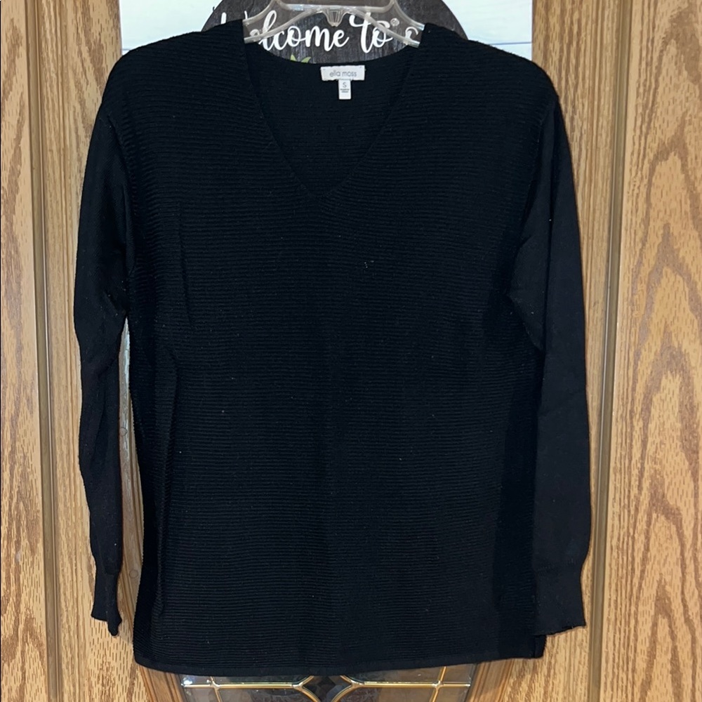 Ella Moss Black V-Neck Sweater